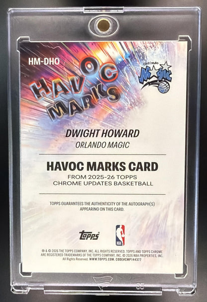 2025-26 Topps Chrome Update Dwight Howard #HM-DHO Havoc Marks Orange /25 Auto