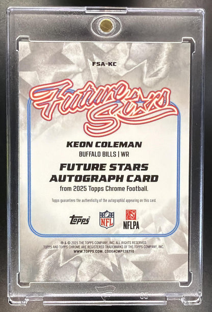 2025 Topps Chrome Keon Coleman #FSA-KC Future Stars Auto Black Refractor 5/10