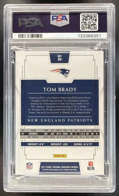 2017 Panini National Treasures Tom Brady #89 Gold 28/49 PSA 9
