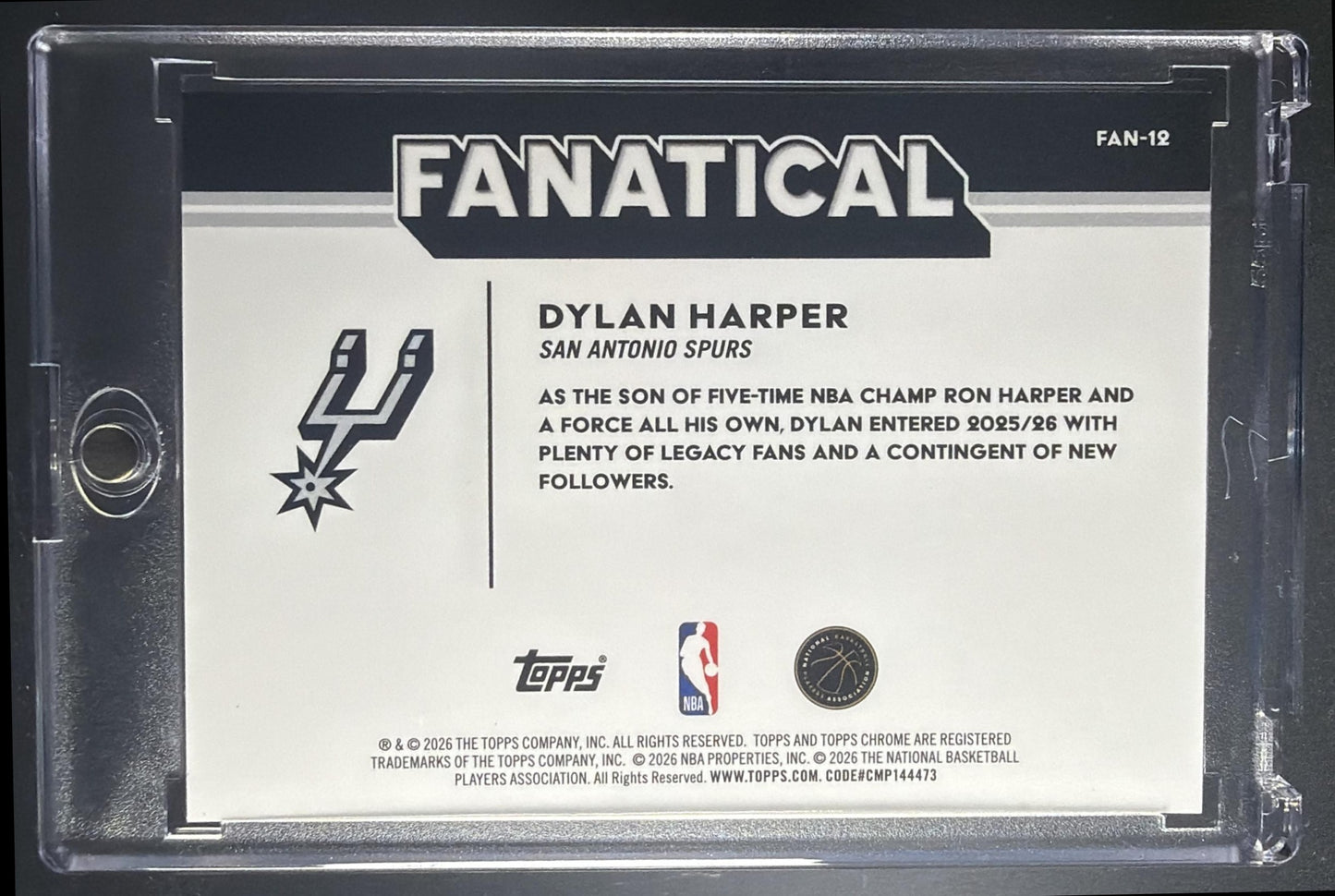 2025-26 Topps Chrome Update Dylan Harper #FAN-12 Fanatical RC