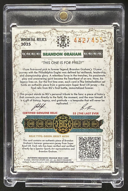 2025 Immortals Brandon Graham Super Bowl Relic Patch /455