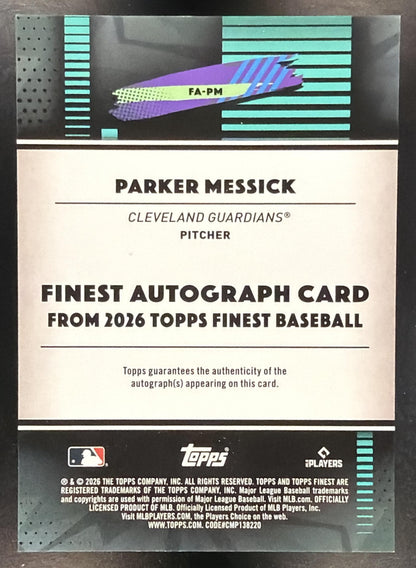 2026 Topps Finest Baseball Parker Messick #PA-PM Orange Refractor Auto 18/25 RC