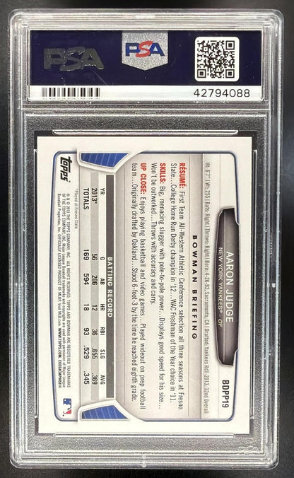 2013 Bowman Draft Picks & Prospects Aaron Judge #BDPP19 PSA 10