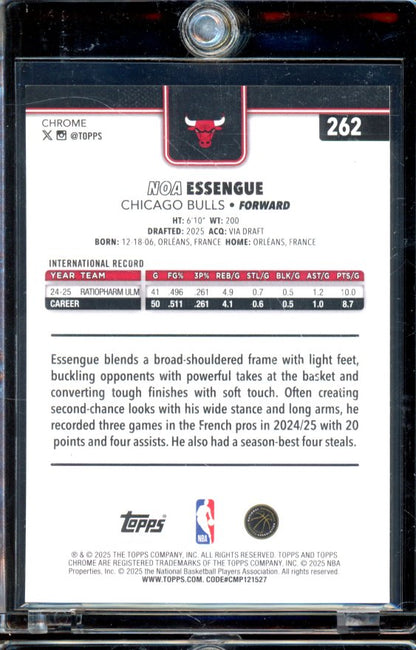 2025-26 Topps Chrome Noa Essengue Orange Goemetric Rookie /25