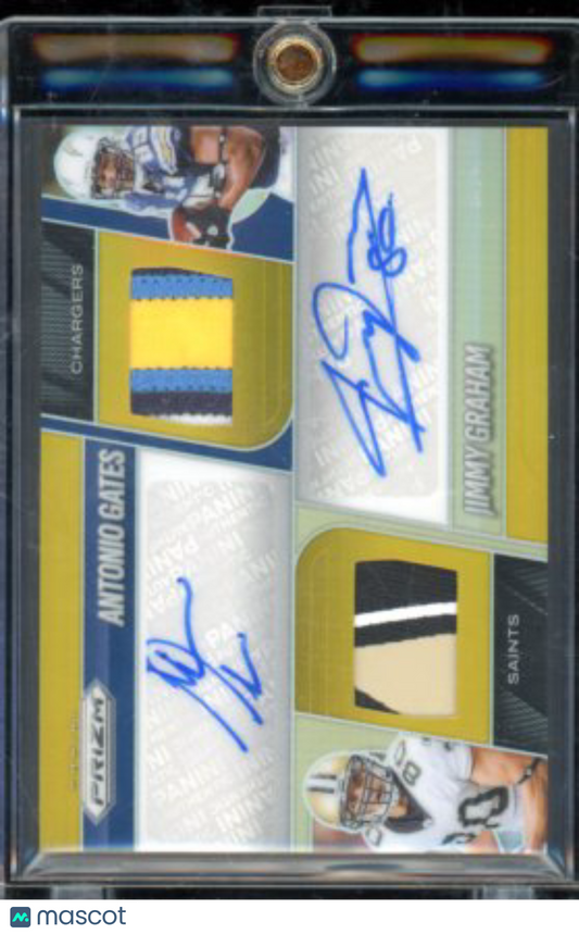 2025 Prizm Antonio Gates Jimmy Graham Dual Gold Patch Auto /10