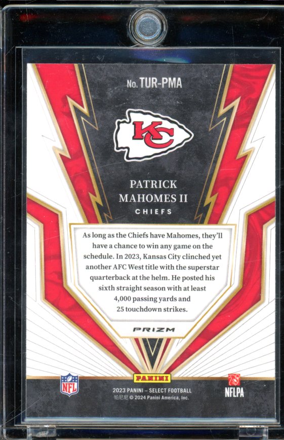 2023 Select Patrick Mahomes Turbo Charged Zebra SP