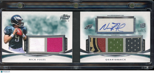 2012 Topps Prime Nick Foles Rookie Patch Auto Booklet /15