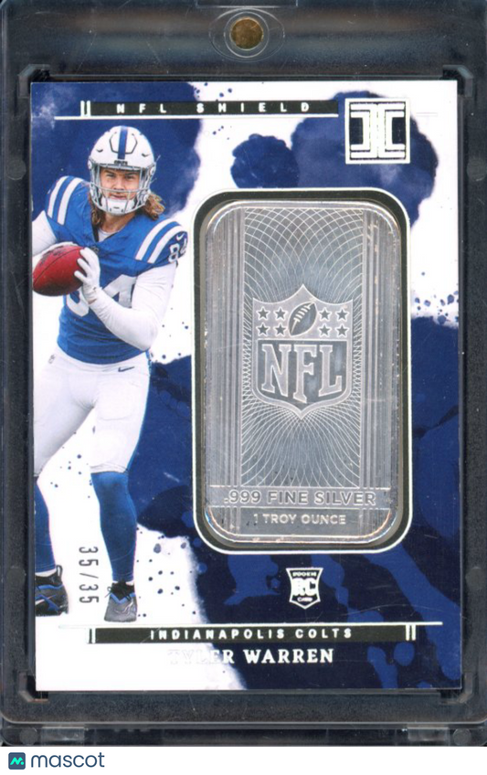 2025 Impeccable Tyler Warren Silver Bar /35 Rookie