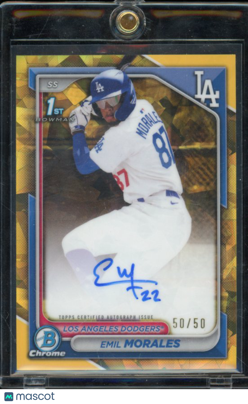 2024 Bowman Chrome Emil Morales Gold Sapphire Auto /50