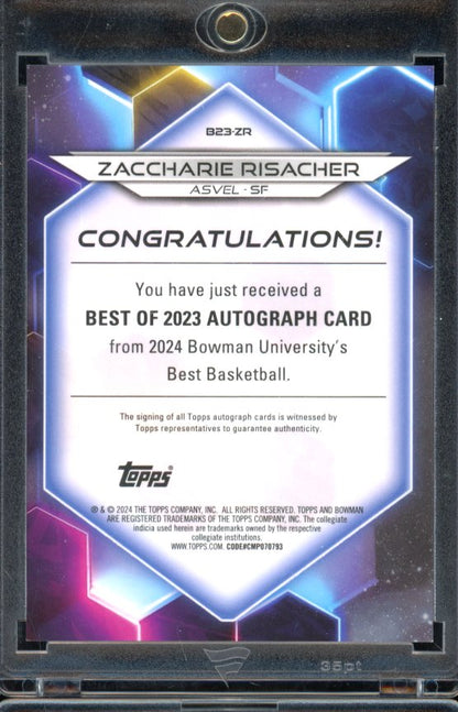 2024-25 Bowman U Best Zaccharie Risacher Gold Refractor Auto /50