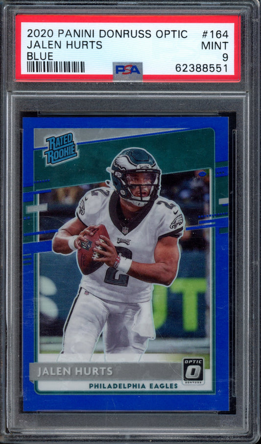 2020 Optic Jalen Hurts Blue 023/179 PSA 9 RC
