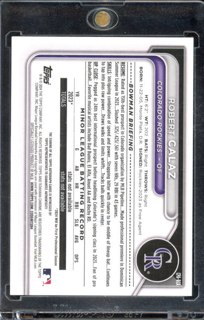 2024 Bowman Chrome Robert Calaz /99 Green Auto