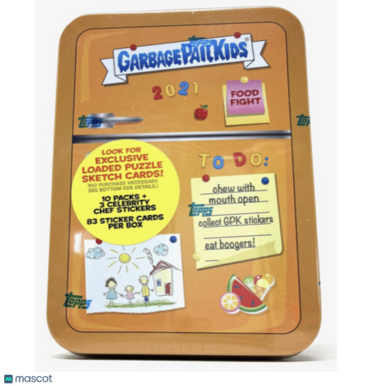 2021 GARBAGE PAIL KIDS FOOD FIGHT REFRIGERATOR YELLOW TIN