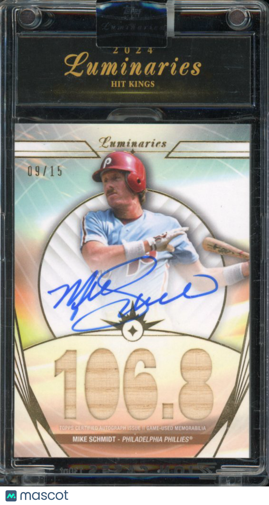 2024 Luminaries Mike Schmidt Bat Relic Auto /15