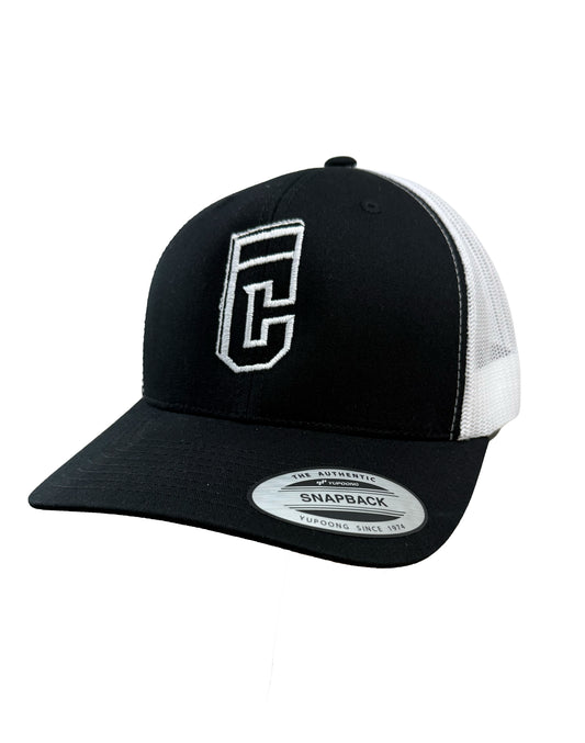 BLACK AND WHITE TRUCKER HAT - The Card Capital (Copy)
