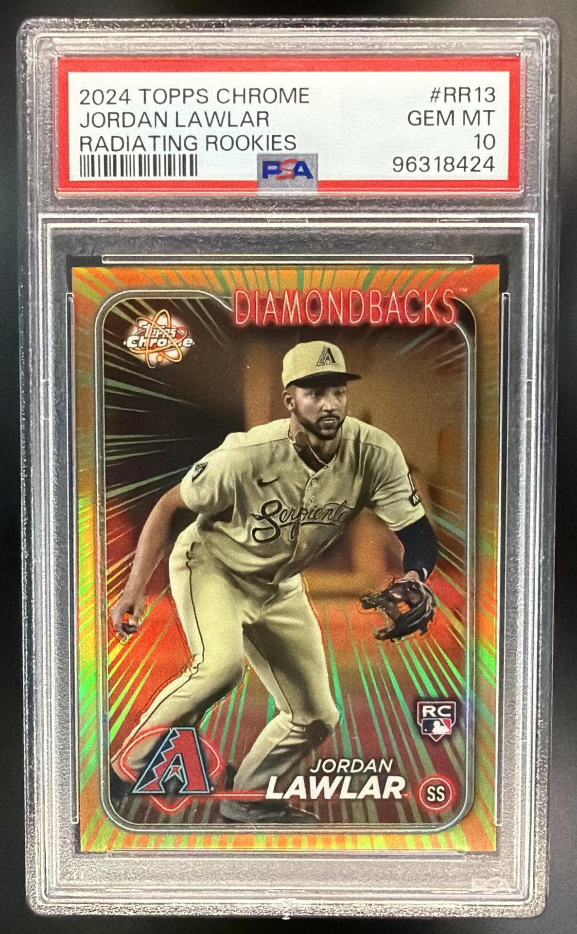 2024 Topps Chrome Jordan Lawlar #RR-13 Radiating Rookies RC PSA 10