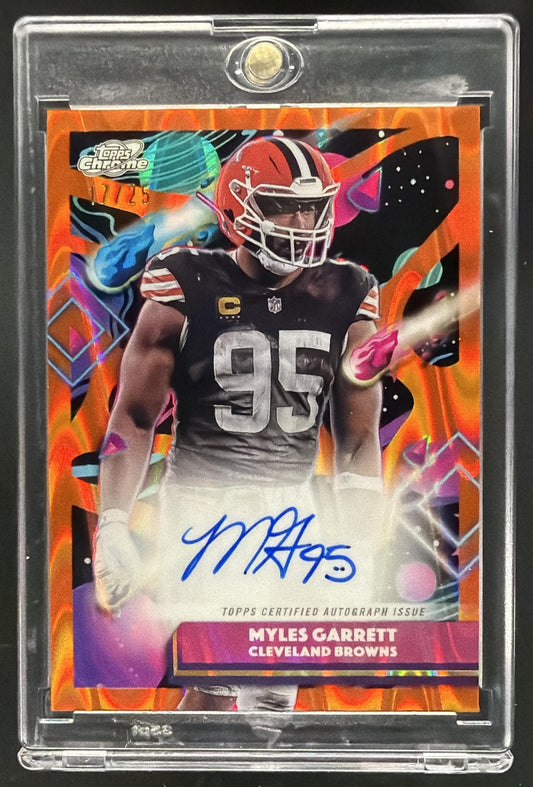 2025 Topps Cosmic Chrome Myles Garrett #CCA-MG Auto Orange Galactic Refractor /25
