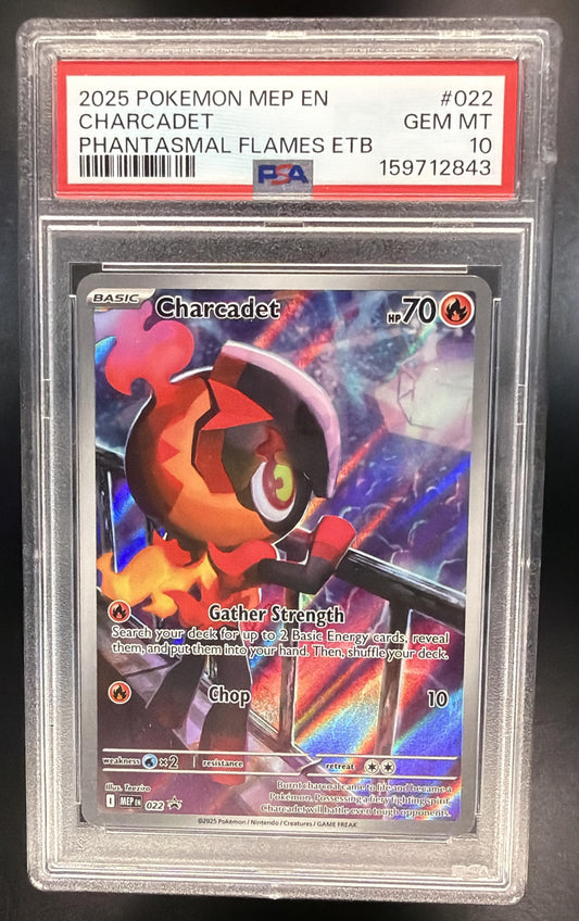 2025 Pokemon Phantasmal Flames Charcadet 022 PSA 10