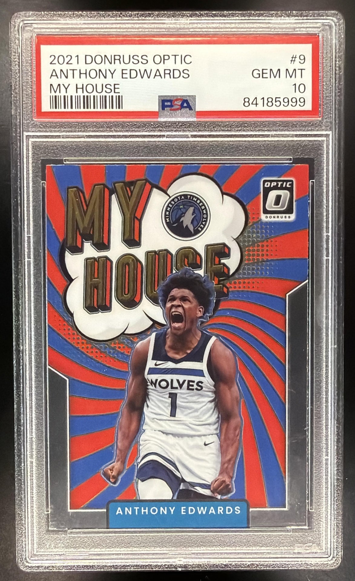 2021-22 Panini Donruss Optic Anthony Edwards #9 My House PSA 10