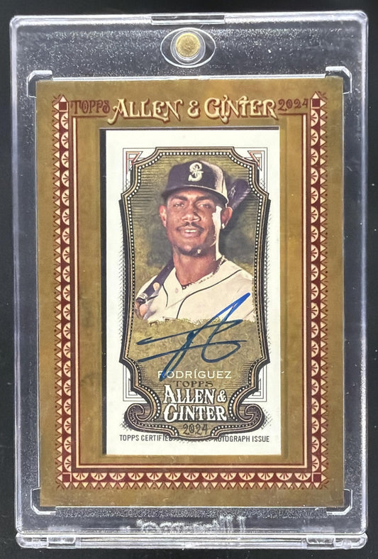 2024 Topps Allen & Ginter Julio Rodriguez #MA-JROD Mini Baseball Auto