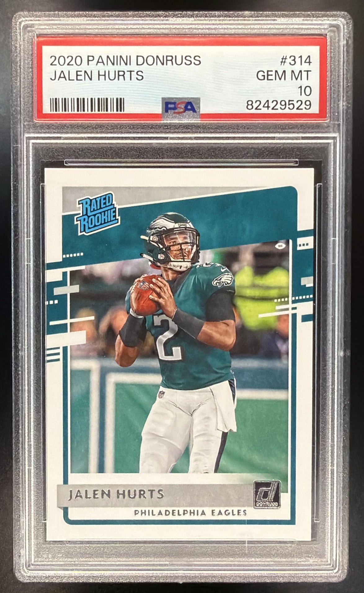 2020 Panini Donruss Jalen Hurts #314 RC PSA 10 Eagles