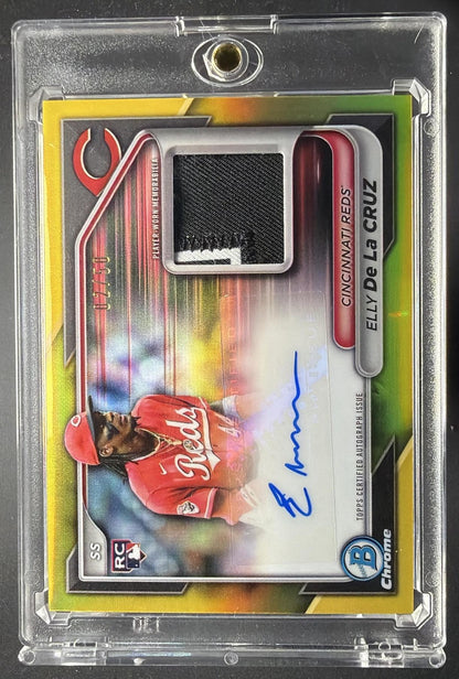 2024 Bowman Chrome Elly De La Cruz #BCAR-ED Auto Relics Gold Refractor 7/50 RC