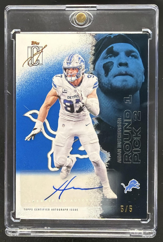 2025 Topps Signature Class Aidan Hutchinson #74 Veteran Auto Blue Foil 5/5