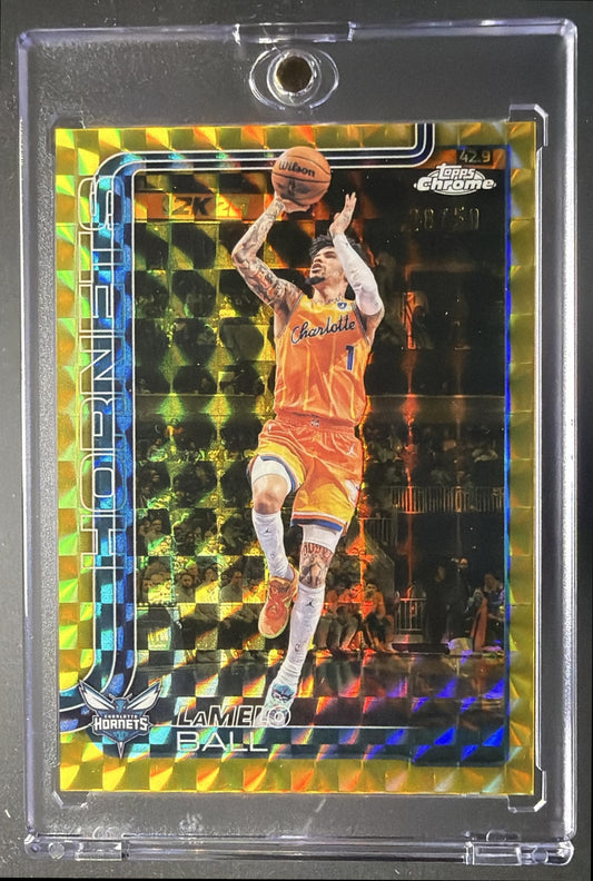 2025-26 Topps Chrome Update LaMelo Ball #50 Gold Geometric Refractor 8/50