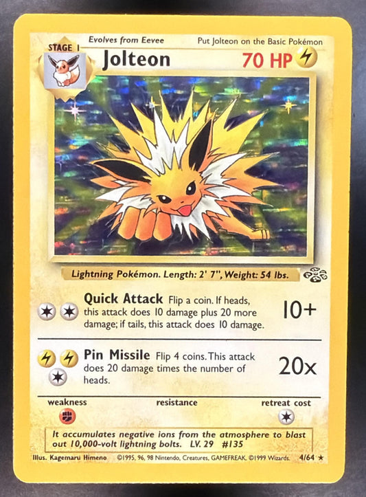 1999 Pokemon Jungle Jolteon Unlimited Holo 4/64 LP