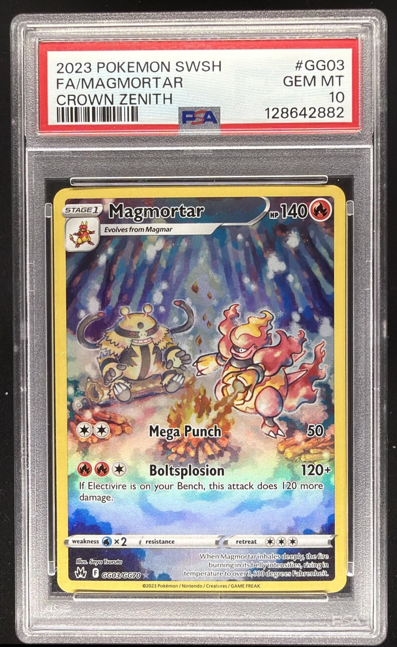 2023 Pokemon Sword & Shield Crown Zenith Magmortar #GG03/GG70 PSA 10