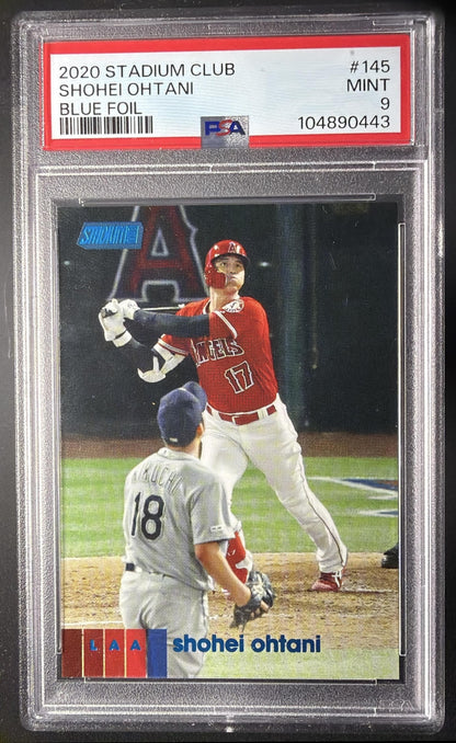 2020 Topps Stadium Club Shohei Ohtani #145 Blue Foil 36/50 PSA 9
