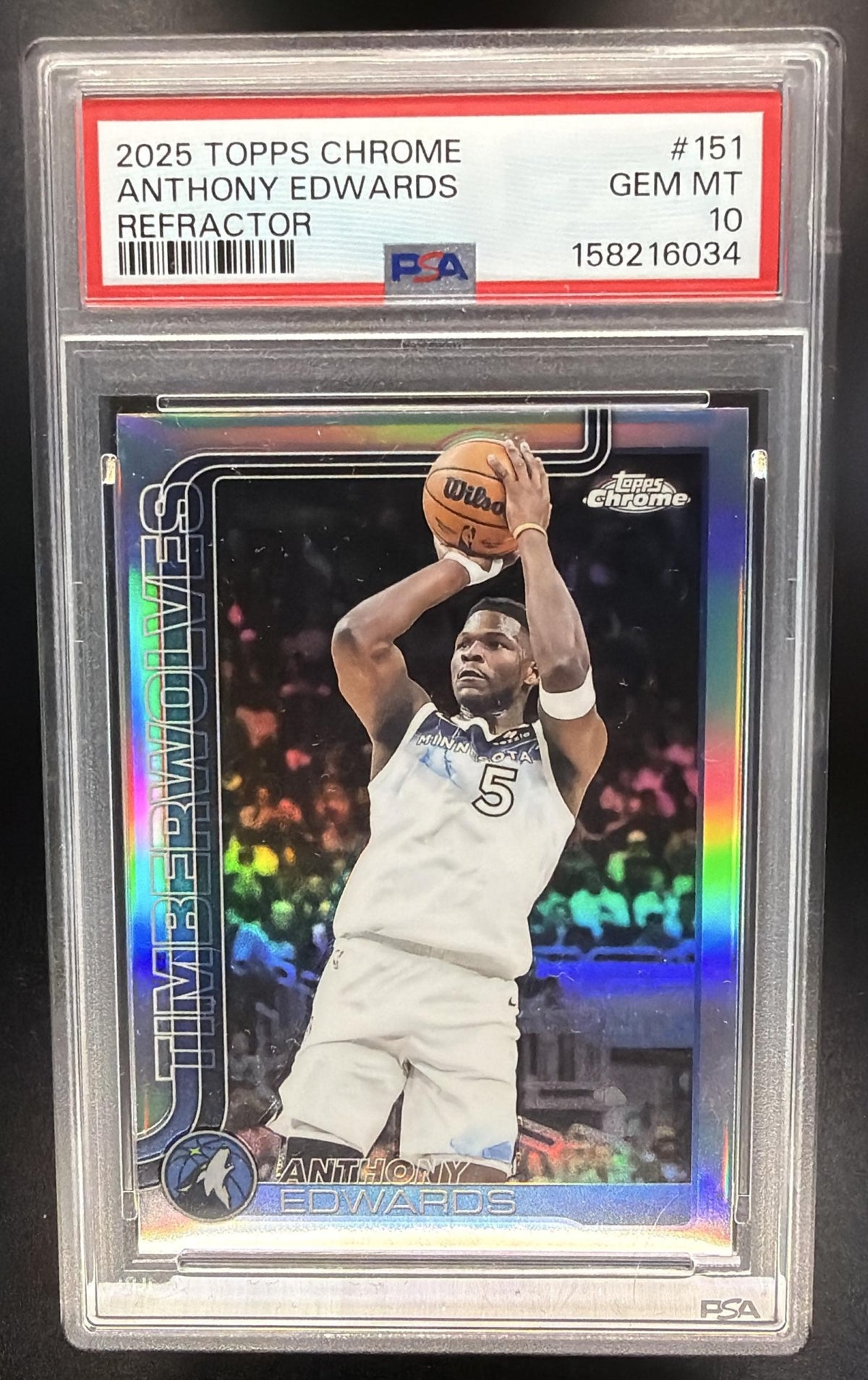 2025-26 Topps Chrome Anthony Edwards #151 Refractor PSA 10