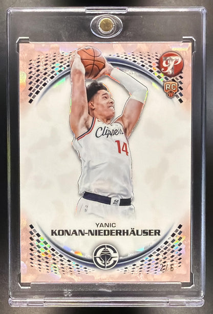 2025-26 Topps Pristine Yanic Konan-Niederhauser #149 Refractor RC 1st Day Issue 2/6 Pink