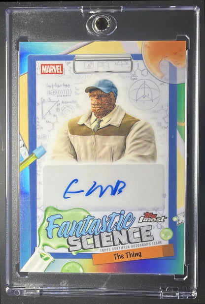 2026 Topps Marvel Finest The Fantastic Four 65th Ann. Ebon Moss-Bachrach as Thing #FS-03 Science Auto