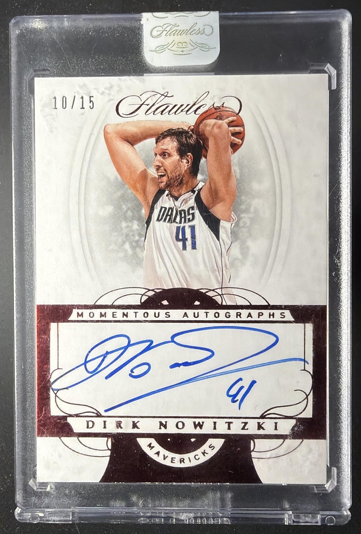 2016 Panini Flawless Dirk Nowitzki #EX-DNO Excellence Signatures Ruby /15 Auto