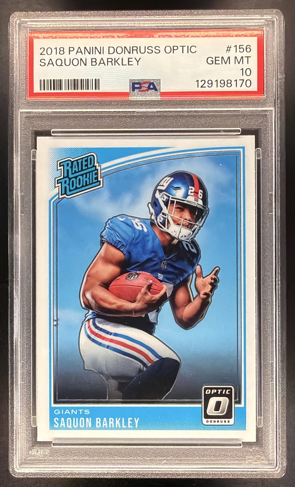 2018 Panini Donruss Optic Saquon Barkley #156 RC PSA 10