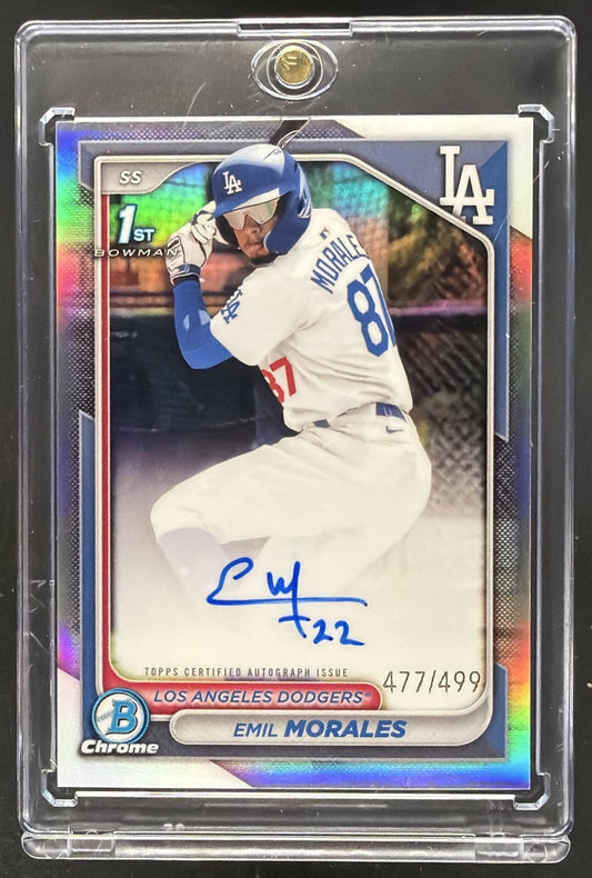 2024 Bowman Chrome Emil Morales #CPA-EM Auto Refractor 477/499 1st Prospect