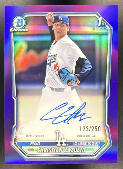 2026 Bowman Chrome Baseball Christian Zazueta #CPA-C2 1st Purple Refractor Auto 123/250