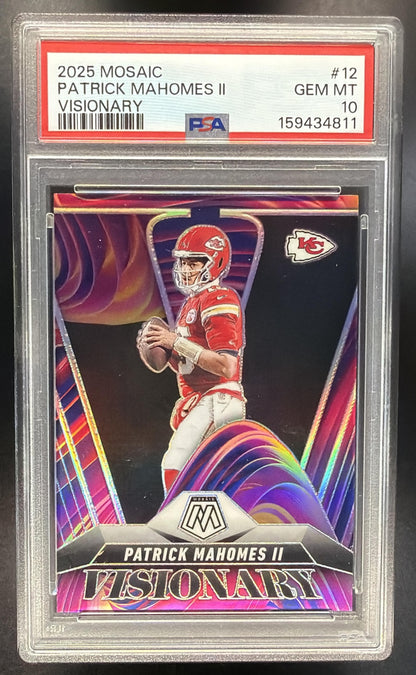 2025 Panini Mosaic Patrick Mahomes II #12 Visionary PSA 10