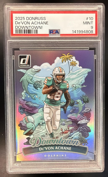 2025 Panini Donruss De'von Achane #10 Downtown PSA 9
