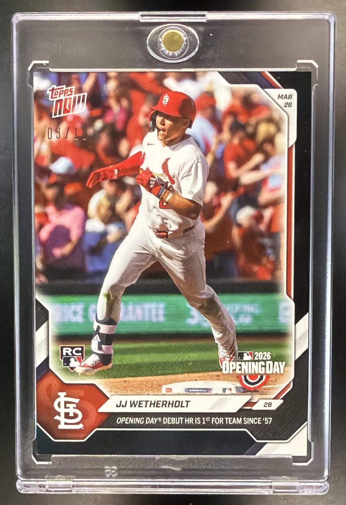 2026 Topps Now JJ Wetherholt #134 Black Foil 9/10 Rookie