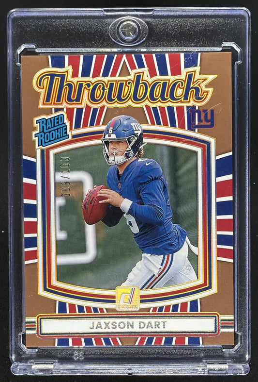 2025 Panini Donruss Jaxson Dart #41 Rated Rookie Throwback Studio Series /100 RC