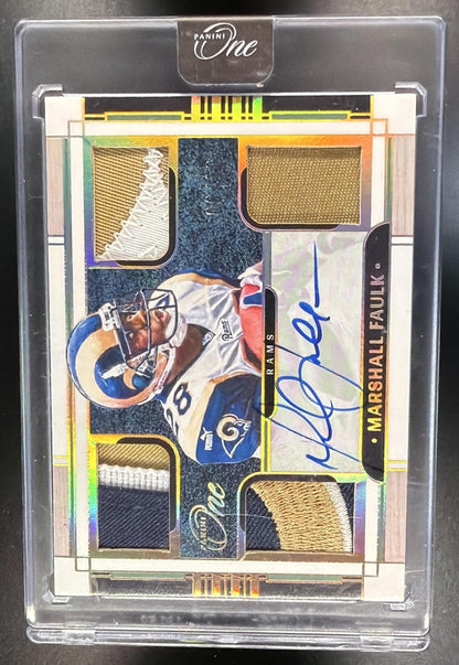 2023 Panini One Marshall Faulk #67 Gold /10 Patch Auto