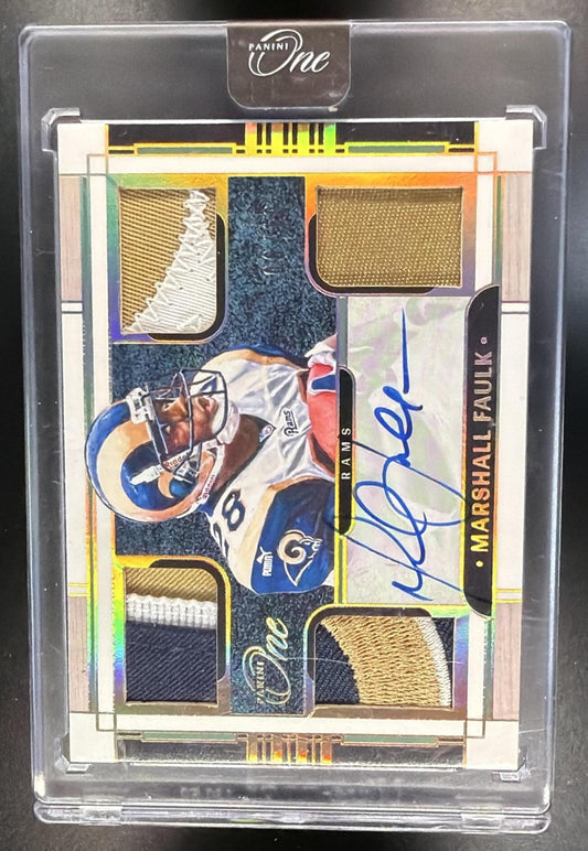 2023 Panini One Marshall Faulk #67 Gold /10 Patch Auto