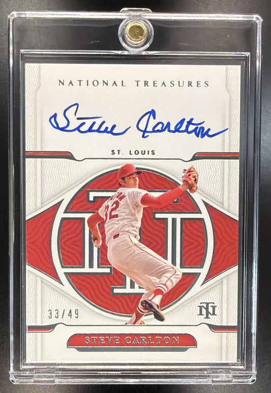 2022 Panini National Treasures Steve Carlton #S-SC Signatures 33/49 Auto