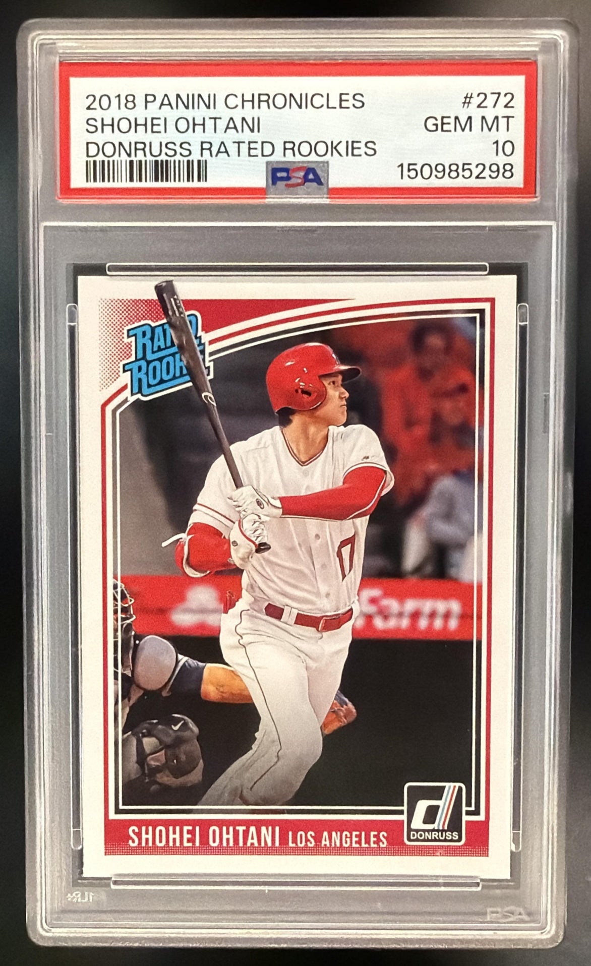 2018 Panini Chronicles Shohei Ohtani #272 Donruss Rated Rookie RC PSA 10