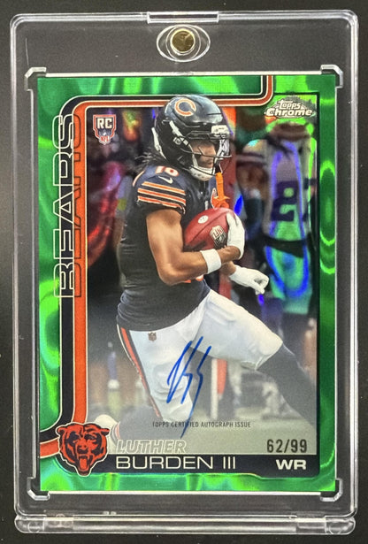 2025 Topps Chrome Luther Burden III #RA-LB Rookie Auto Green Refractor /99 RC