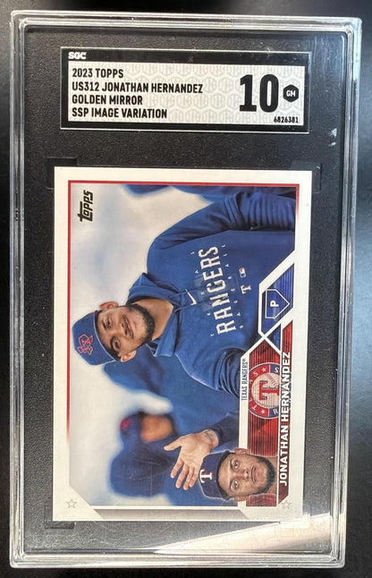 2023 Topps Update Jonathan Hernandez #US312 Golden Mirror Variation SGC 10
