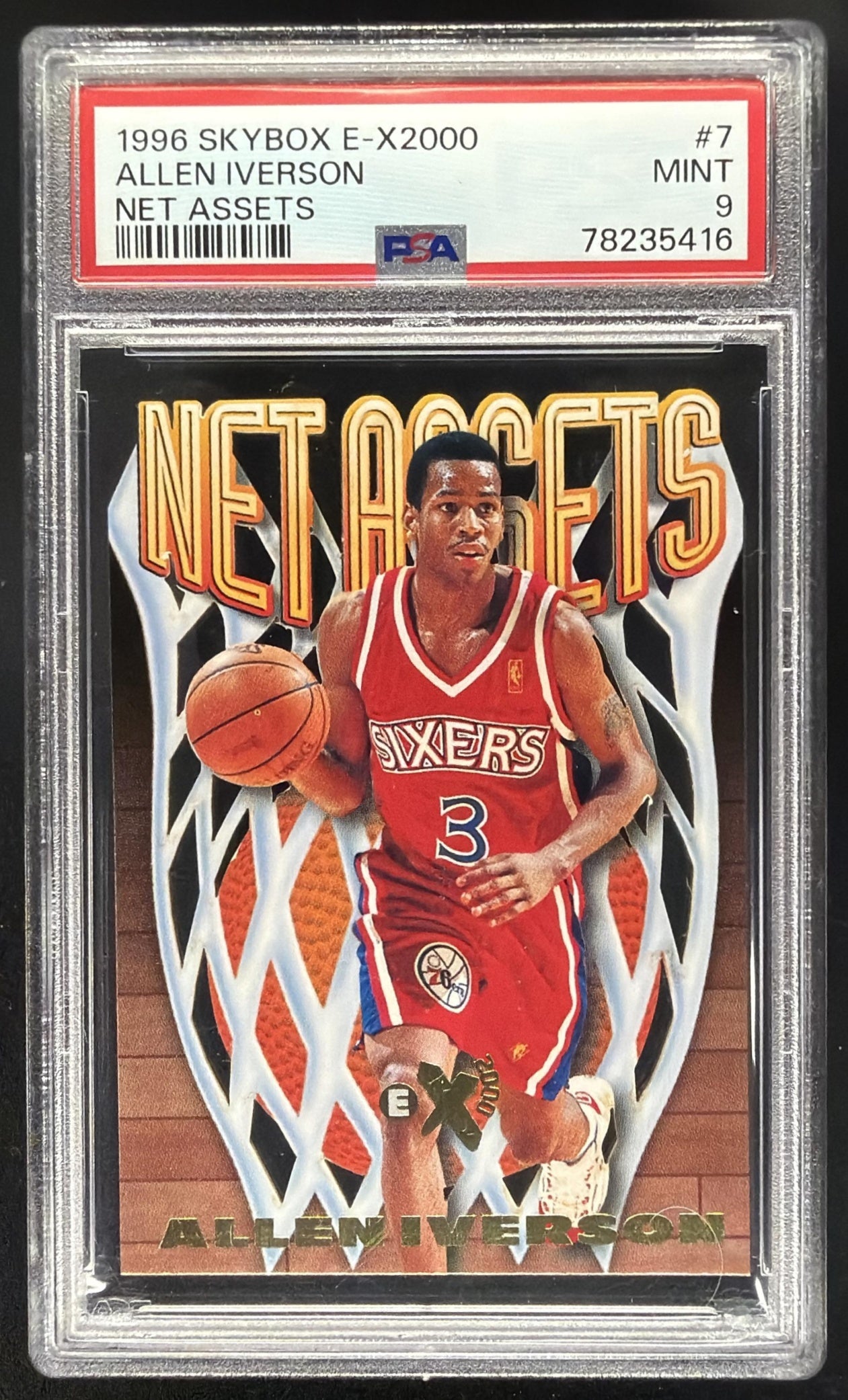 1996 Skybox EX-2000 Allen Iverson #7 Rookie Net Assets PSA 9