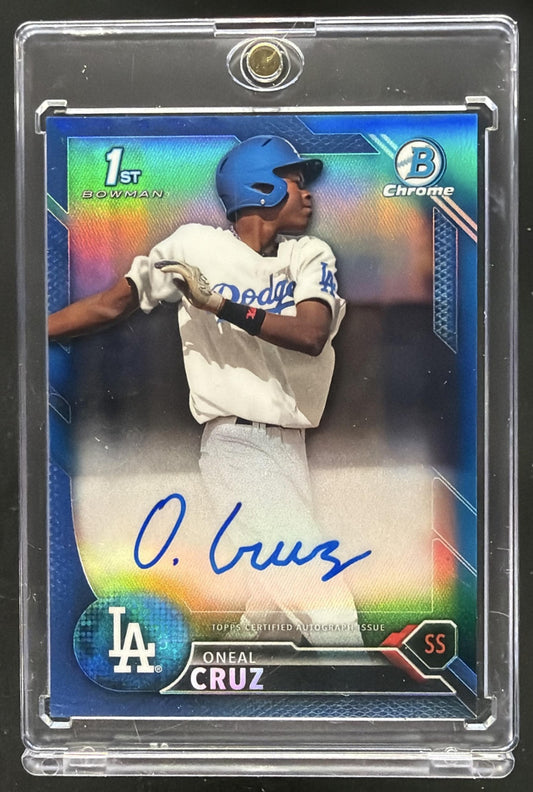 2016 Bowman Chrome Oneil Cruz #BCAP-OC Prospects Auto Blue Refractor 147/150